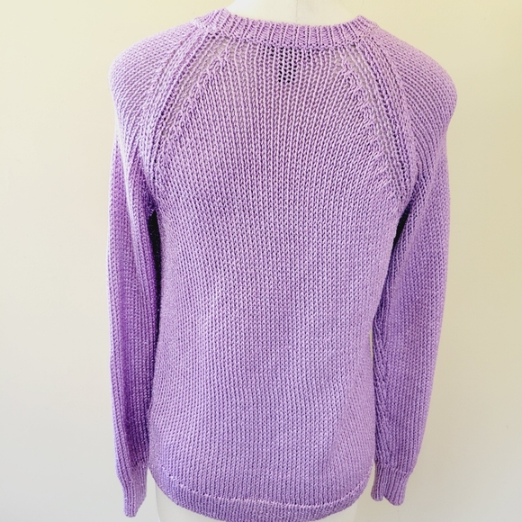 J. Crew lavender metallic sparkle sweater size small - Picture 6 of 9